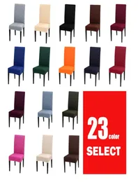 Solidne okładka krzesła Spandex Stretch Elastic Slipcovers Covery Białe na jadalnię kuchnia ślub Bankiet EL8683718