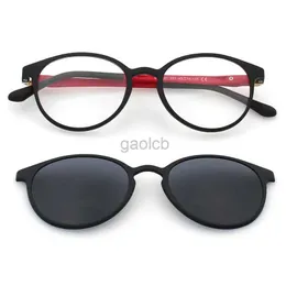 Óculos de sol Clipe magnético zenótico em óculos de sol Os óculos de sol polarizados Myopia Glasses Frame 2 em 1 Moda óptica óculos de prescrição de tom óptica 24412