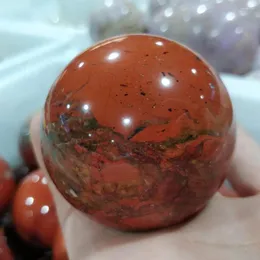 Dekorativa figurer Natural Red Jasper Stone Sphere Mineral Ball Crystal Fantastiska smycken Set Collectibles Room Decorations Ornament