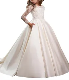 Princess White Lace Flower Girl Dress First Droomves Prandings Gutders Dirstlect Prandes с Butdons Pageant Hown2146056