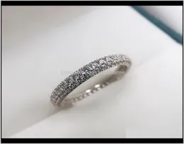 ドロップデリバリー2021 ETERNITY PROMISE RING 925 SIRE MICRO PAVE 5AジルコンCZエンゲージメントウェディングバンドリング女性ジュエリー4LYNH8994800