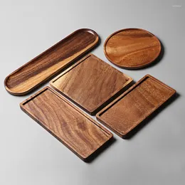 Tee Tabletts natürliche schwarze Walnussschale für Set Pot Cup Kongfu Accessoire Quadratische runde feste Holzplatte