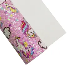 Qibu 50x120 cm Großhandel Pink Chunky Glitter Stoff Roll Schlange glänzendes Kunstledermaterial für Beutel Handwerk DIY Haarbogenzubehör