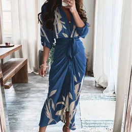 Summer Beach Maxi Irregular Ruffle Dress Women Floral Print Long Sleeve Elegant Lady Bodycon Dresses Cinched Striped 240412