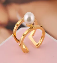 Luxo Desinger Rings for Women 18k Gold Ring for Women Jewelry With Pearl for Party Wedding Gift7702995