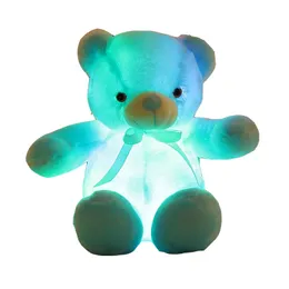 30-75 سم مضيئة الإبداع الإضاءة LED تيدي الدب محشو الحيوانات أفخم لعبة ملونة هدية عيد الميلاد المتوهجة