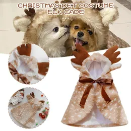 Dog Apparel Chirstmas Fluffy Elk-Shape Pet Cloak Fashion Year Dogs Costume Thermal Supplies