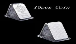 10st SCOTTSDALE 999 Fine Silver One Troy Ounce Bars Bullion Craft In God We Trust 50 Mm x 28mm Ingot Badge Decoration Coin Bar3463994