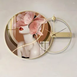 Zegary ścienne nordyckie zegar nowoczesny design luksusowy wielki moda kreatywna cisza salon złot