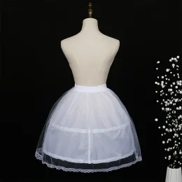 الجملة Lolita petticoat الأطفال الجديدة 2Hoop Tulle Lace Tutu Mujer anta Halloween Excloying Skirts Jupon