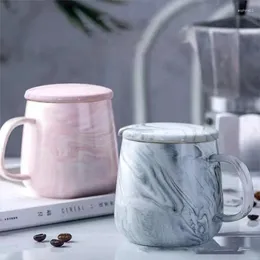 Mugs Creative Marble Texture Coffee Mug Ceramic Water Cup Golden Edge Porcelain For Tea Breakfast Milk Lover's Gift