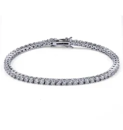 pulseira hip hop 18k Bracelets banhados a ouro jóias Moda de luxo Mulheres Mulheres 3mm Bling Zircon Tennis Bracelets8210623