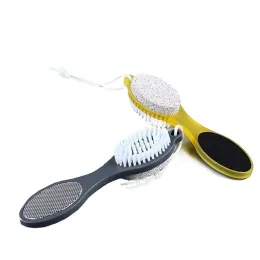 2er Set Bimsstein-Bürsten Für Füße – 4-in-1 Pediküre-Werkzeug | Mit Bimsstein, Edelstahlfeile & Schleifpapier | Hornhautentferner Zu Hause