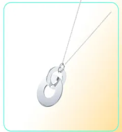 Original 925 Sterling Silver Fashion Anello a ferro di cavallo Stile ad interblocco elegante Trend Necklace Fai -da -te Gioielli a ciondolo Gift9059946