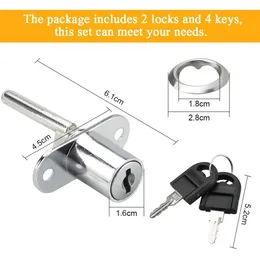 1st Office Desk Triple Lock Triple Drawer Lock Head Linkage Lock Rotary Lock Cylinder med nyckel Zinklegering Silverskåp delar