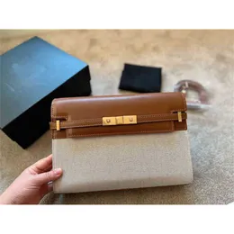 Sell High Quality Designer Bag Metal Buckle Tote Clutch Bag Women Canvas Leather Shoulder Bags Female Crossbody Purses 220316