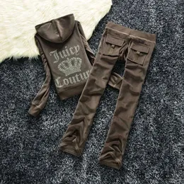 Juicy eşofmanları Juicy Trainesuit Women Velvet 2023 Marka Velor Temmuz Dikiş Takım Palet Hoodies ve Pantolon Setleri Yeni Yüksek Son 88ess Juicy Coture 634