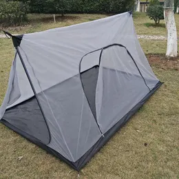 Kudde Four Seasons Anti-Mygg och anti-insekt Portable Camping Outdoor A Word Tent Myggnät med bottenlagtdörr