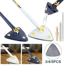 Limpeza MOP 360 ° Rotativo Longo Longo Triangular MOP dobrável Automática Aperteção de água Limpeza de parede MOP Remoção doméstica do solo