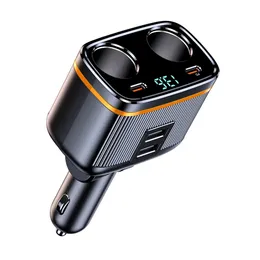 145W Auto Ladegerät USB C PD 45W Superschnelle Zigaretten -Leichteradapter für Auto DC 12V/24 V 6 Port Telefon Ladegerät C27