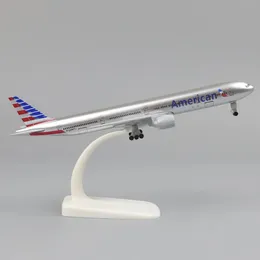 Metal Aircraft Model 20 CM 1 400 USA B777 Replikalegering Material med landningsutrustning Toys Collectibles Birthday Present 240328