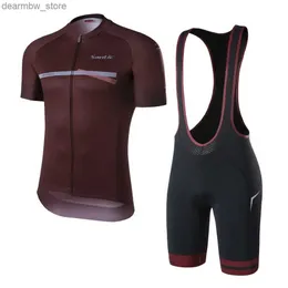 사이클링 저지 세트 Santic Summer Cycling Sets Cycling Jerseys Bib Shorts Mens Breathab MTB 자전거 정장 L48