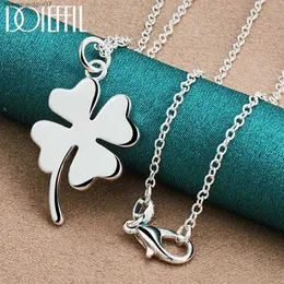 Pendant Necklaces DOTEFFIL 925 Sterling Silver Four-Leaf Clover Pendant Necklace 16-30 Inch Chain For Woman Fashion Wedding Charm JewelryL2404