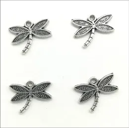 100pcs Lot Dragonfly Alloy Charms Pendants Retro Jewelry Making DIY Keychain Ancient Silver Pendant For Bracelet Earrings 14x18m7230155