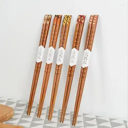 Choquesticks 1Pair Japanese de estilo de madeira de estilo japonês Arte portátil Soild Wood Color