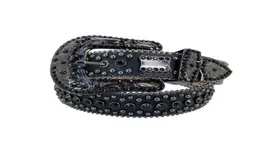 Black for simon Rhintone Men Belts Crafts Crocodile grain Belts for men in pu leather4902624