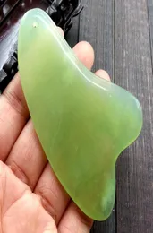 Natural Jade Guasha Board Scrach -Gesichtsaugen Schabel Gua Sha Spa Massage Tool Gesundheitsversorgung Schönheit Akupunkte Teller Massager3377639