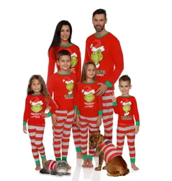 Nowy unikalny spodek Man wydrukowany piżama pasujący rodzinny świąteczny piżama chłopcy dziewczęta twara snu Dzieci Pękamie Rodzice Rodzice plecami para1489484