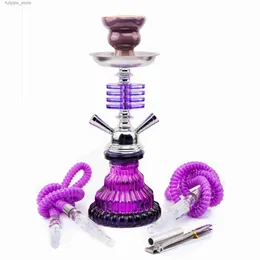 기타 홈 정원 유리 시샤 파이프 물 담뱃대 세트 Sisha Chicha Narguile Cachimba Shisha Pipa Pipa Nargile Double Hoses Shisha Hooka Water Pipe L46