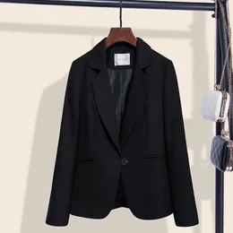 Office Lady Suit Jacket Black Blazer Womens Coat Autumn Winter Formal Work Suit Pocket Classic Slim Casual Long Blazer Coat Tops