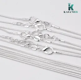 KASANIER 10 pcs Free shipping Wholesale fashion jewelry 925 silver jewelry necklace 1 mm chain necklace + 925 lobster clasps 6793486