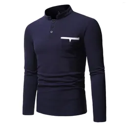 Camisas casuais masculinas outono e inverno Camisa de manga comprida Slim Fit Tops Boda e elástica de cor sólida Men, jogadores de jogadores para hombres