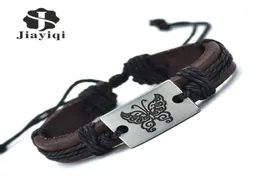Whotojiayiqi 2016 Fashion Charm Fashion Classic Rope Braccialetti in pelle braccialetti vintage Bracciale farfalla per donne gioielli15802943