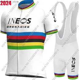 SET CICLING SET INEOS WHITE INEOS GRENADIER TEAM 2024 MACCOLA CICLINGE SET SET CAMPIONE CAMPIONE MONDIALE CAMITTÀ DI BIKE SADE COMPETTO BICYC SHOP SHOPTS MTB Wear L48