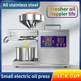 Pressers B03S Cold Oil Press Automatic Home Extractor Peanut Seeds Olive Oil Machine Hot Hydraulic Press 해바라기 오일 추출 기계