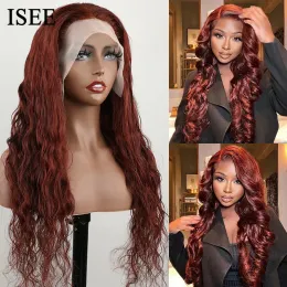 ISEE HAIR WIG BRASILIAN BODY WAVE КРАСНОГО КРАСКОВАЯ КОРОЧНАЯ Цвета Человеческие волосы парики 13х4 кружевные парики #33 Цвет 4x4 Крышки кружевные парики