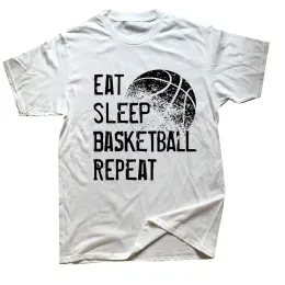 2023 Grafik Sokak Giyim Kısa Kollu Doğum Günü Hediyeleri Yaz T-shirt Erkek Giyim Komik Yemek Uyku Basketbol Tekrar Tişörtleri