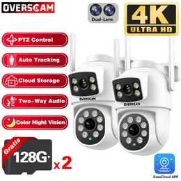 Kamery IP Dual obiektyw Baby 8MP 4K Inteligentny bezprzewodowy PTZ IP Kamera śledzenia nadwozia Wi -Fi Bezpieczeństwo Outdorek CCTV IPPRO ESEECloud ApplicationC240412