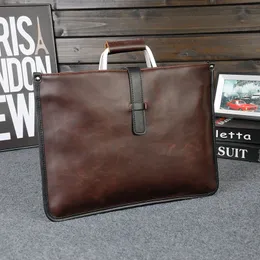 Men väska äkta läder portfölj för bärbara datorer Messenger Women Leather Bag Business Portfolio Document Shoulder BA för pojkar flickor ryggsäck