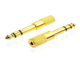 Gold Plated 635mm 14 inch Male to 35mm 18 inch Earphone Microphone Stereo Lengthen Audio Adapter Plug Connector6597205