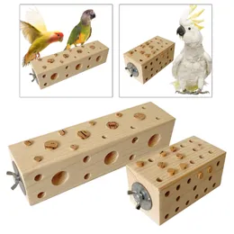 Papageien Schleifspielzeug Papagin -Tabletop Puzzle Futtersuche Training Spielzeug Vogel Holz Block Kauspielzeug für Hamster Sachposten Grusbel