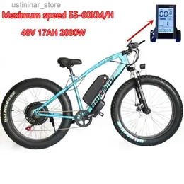 Bicicletas passeios de pneu gordo ao ar livre para homens para homens de mountain bike snowmobile 1000w 2000w 48V 17ah L47