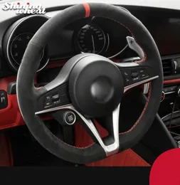 Управляющее колесо черного рулевого колеса чернокожих Alcantara для Alfa Giulia 2017 Stelvio 20175783265