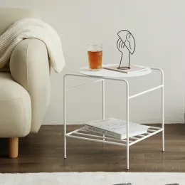 Mesa de cabeceira minimalista Sala de estar de 2 camadas Mesa de café Multifuncionais Multi cenas Adequadas para móveis de quarto