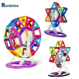 Zabawki dekompresyjne Romboss 78pcs Magnetyczne bloki konstrukcyjne projektant Zestaw konstrukcji Model Budynek zabawek Kids Magnetyczne Płytki Edukacyjne Xmas 240412