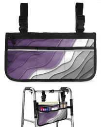 Borse di stoccaggio Gradiente grigio viola moderno geometrico Abstract sedia a rotelle canale di bracciolo Scooter elettrico Trafo da passeggio